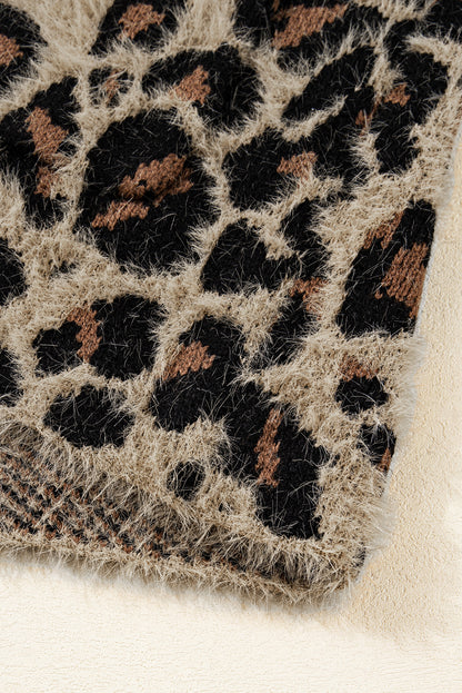 brown leopard cardigan