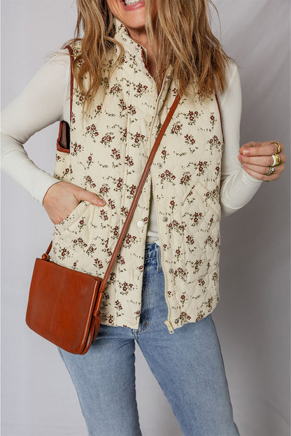 floral print vest