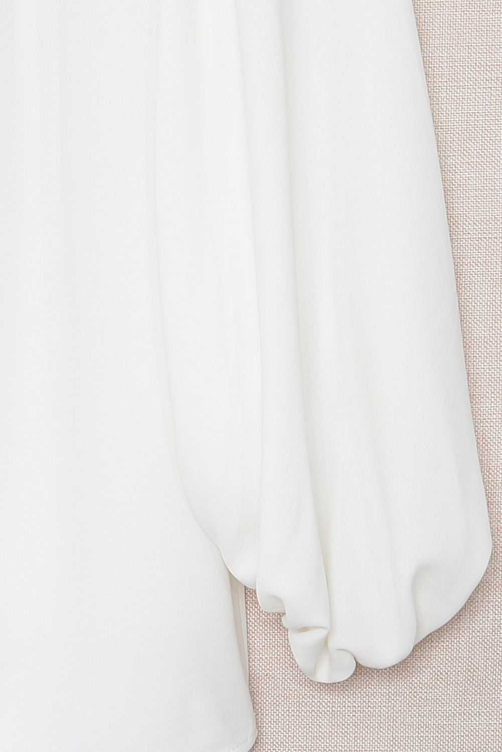 Elegant White Off Shoulder Top with Elastic Neckline