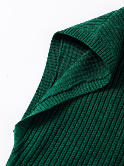 Jungle Green Plus Size Mock Neck Chest Pocket Short Sleeve Sweater