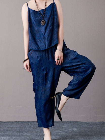 Copper Satin Spaghetti Strap Two-Piece Set