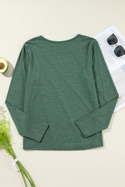 solid color long sleeve top