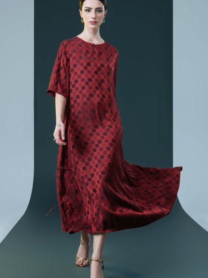 Red Polka Dot Midi Dress