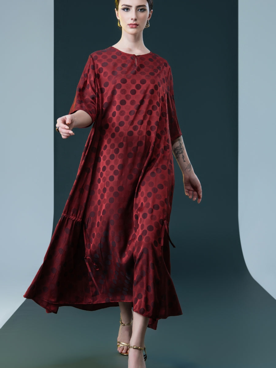 Red Polka Dot Midi Dress