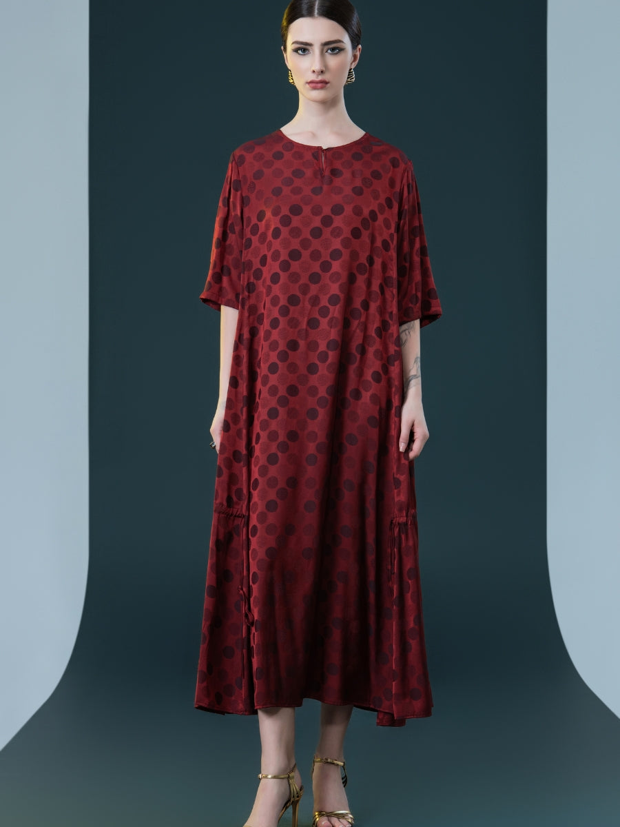 Red Polka Dot Midi Dress