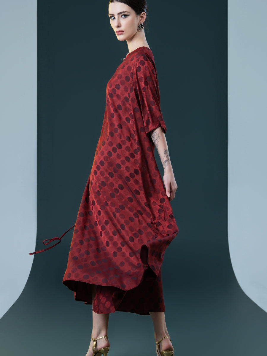 Red Polka Dot Midi Dress