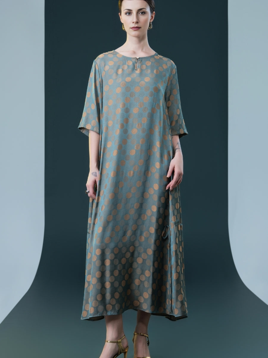 Red Polka Dot Midi Dress