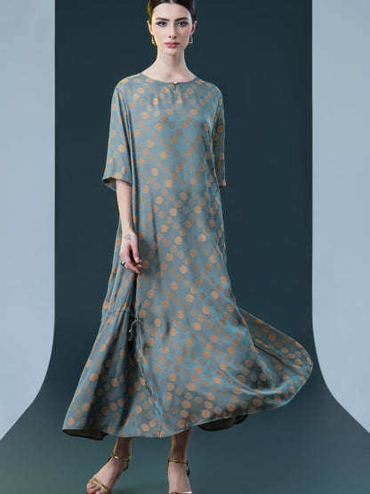 Red Polka Dot Midi Dress