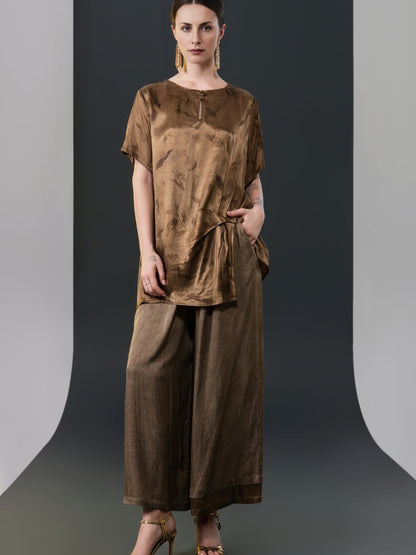 Chic Abstract Print Two-Piece Set