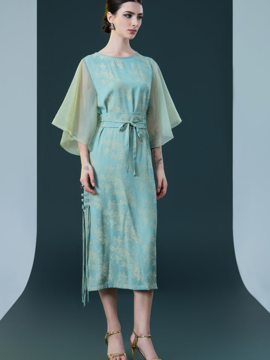 Mint Green Kimono Sleeve Midi Dress