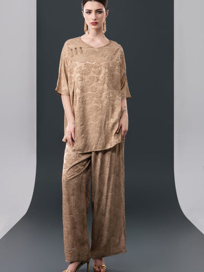 Olive Green Floral Two-Piece Set