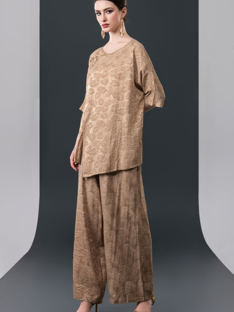 Olive Green Floral Two-Piece Set