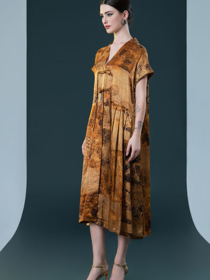 Vintage Inspired V-Neck Midi Dress