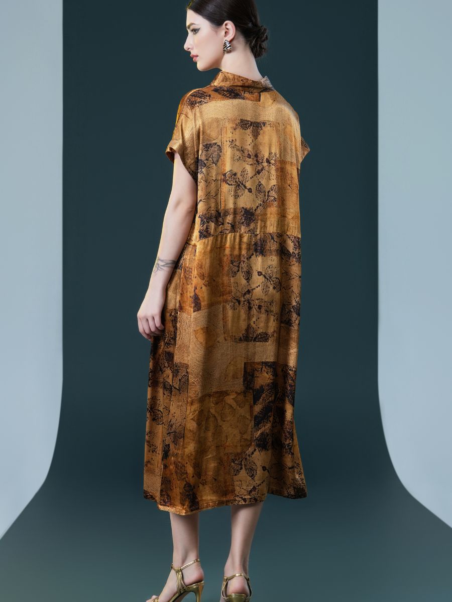 Vintage Inspired V-Neck Midi Dress