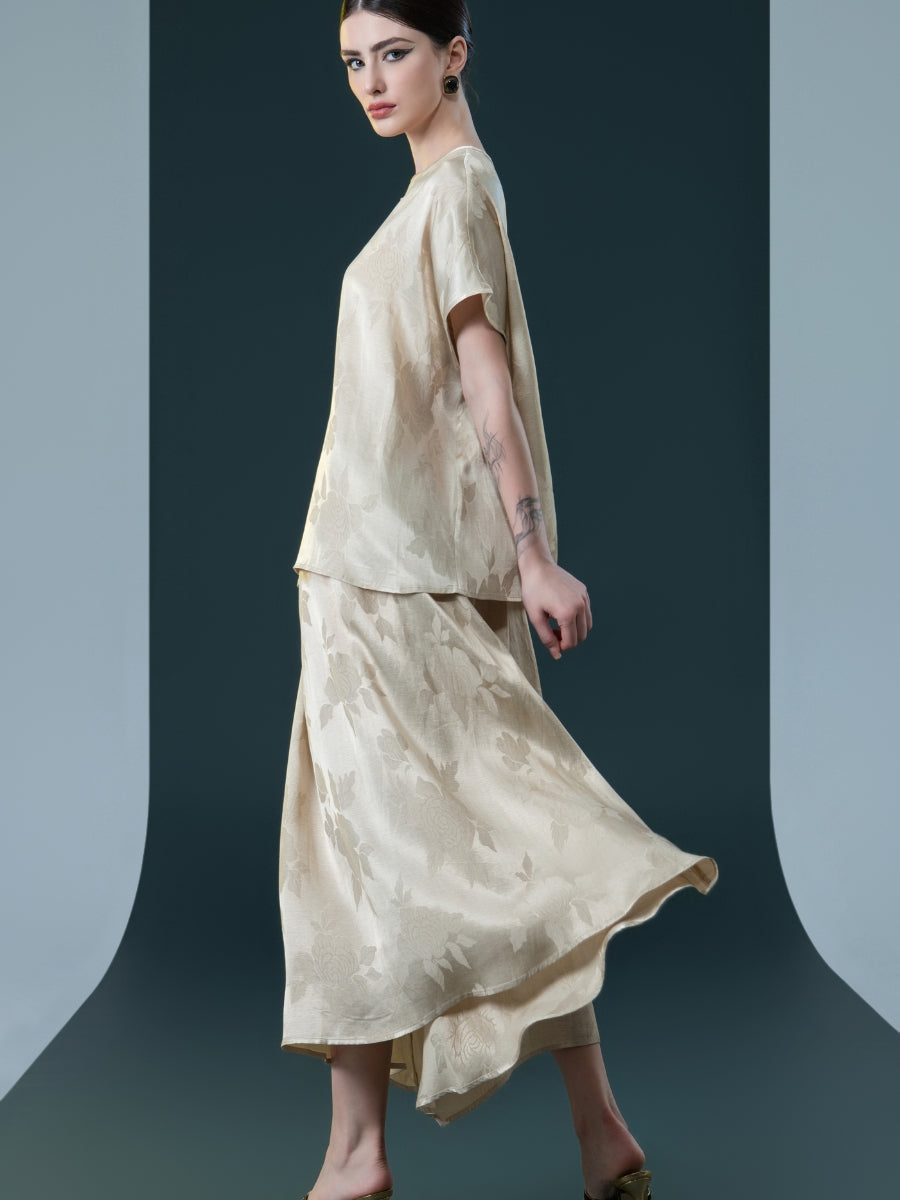 Bronze Floral Two-Piece Ensemble