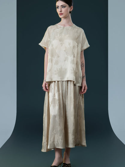 Bronze Floral Two-Piece Ensemble