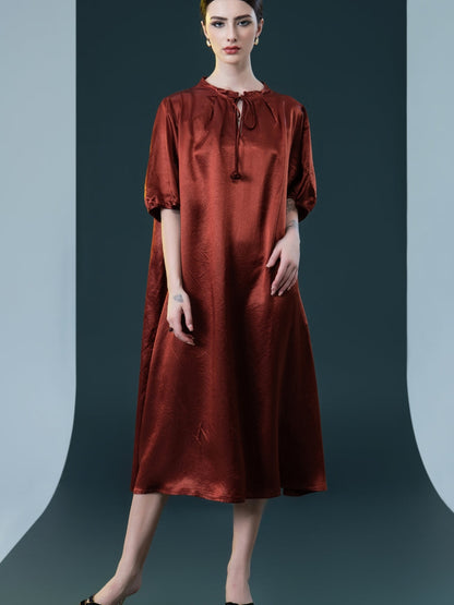 Emerald Green Satin Tunic with White Wide-Leg Pants