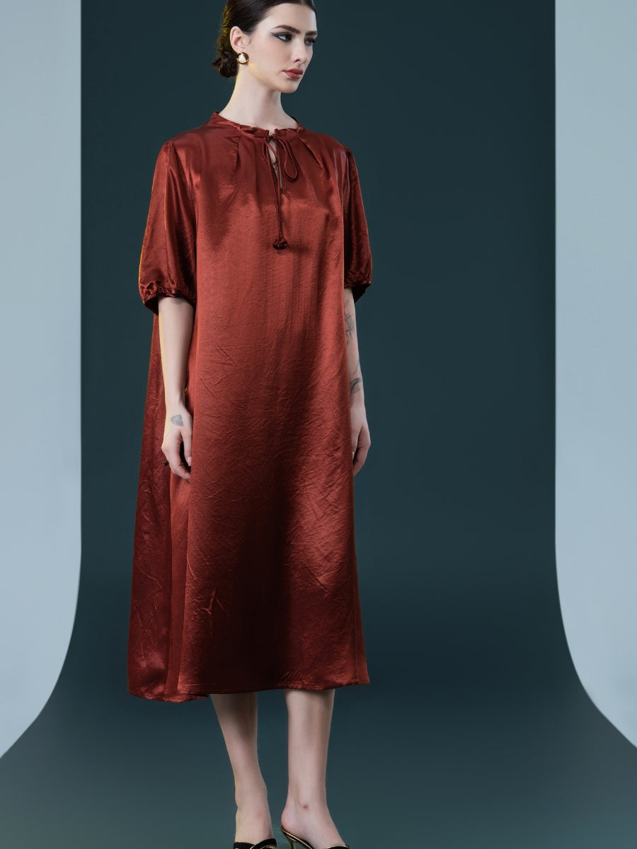 Emerald Green Satin Tunic with White Wide-Leg Pants