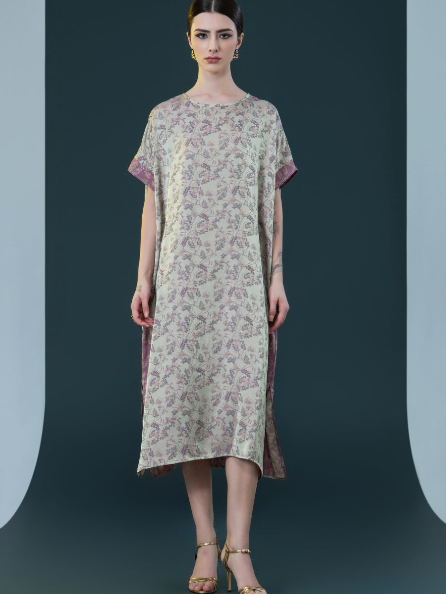 Floral Print Side-Slit Midi Dress