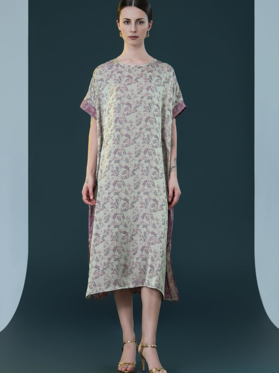 Floral Print Side-Slit Midi Dress