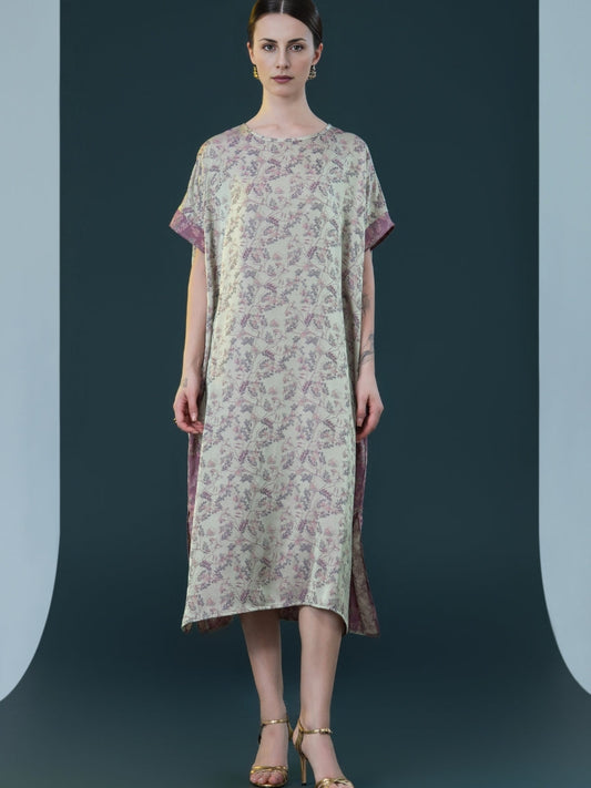 Floral Print Side-Slit Midi Dress