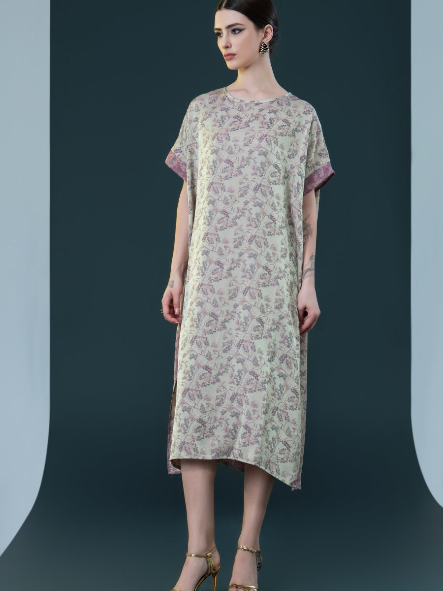 Floral Print Side-Slit Midi Dress