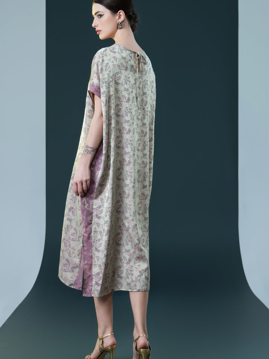 Floral Print Side-Slit Midi Dress