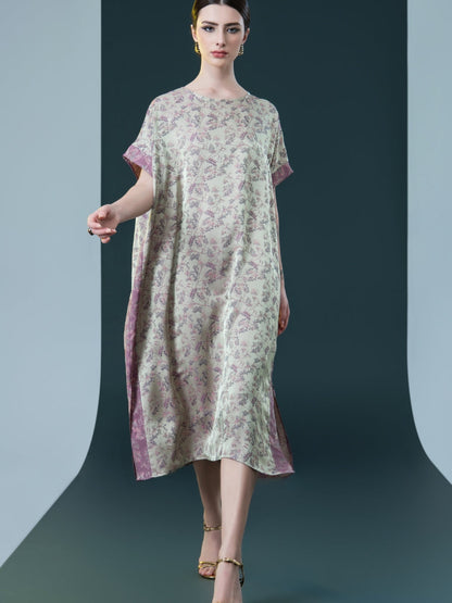 Floral Print Side-Slit Midi Dress