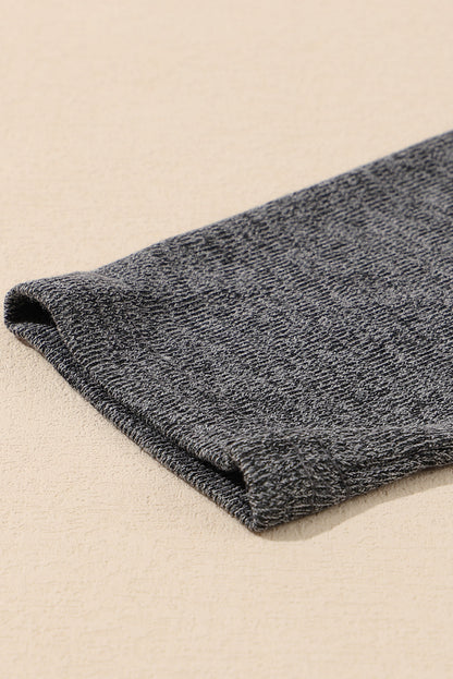 Gray Heather V-Neck Knit Cardigan with Front Pockets