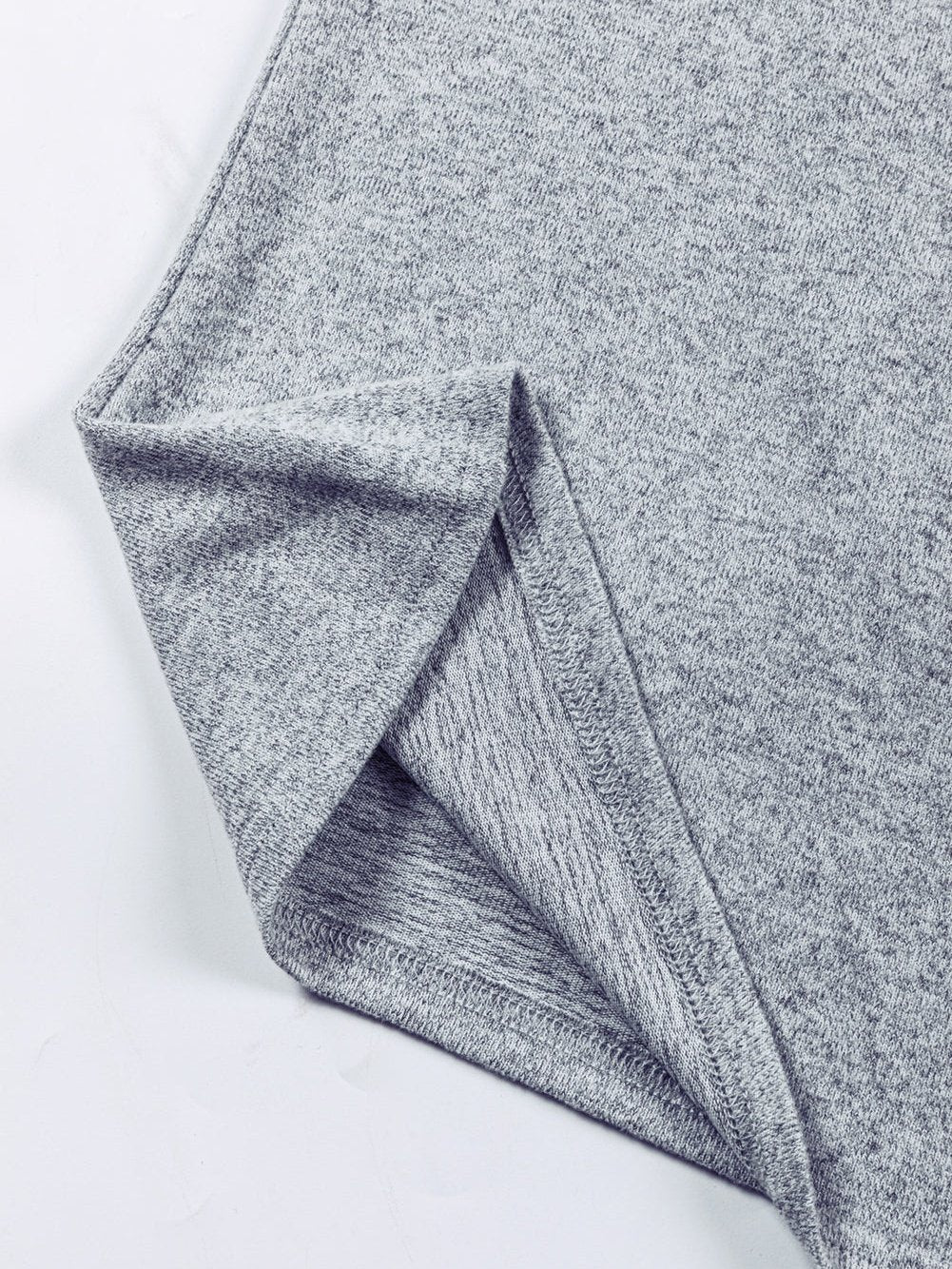 Elegant Gray Bishop Sleeve Knit Top