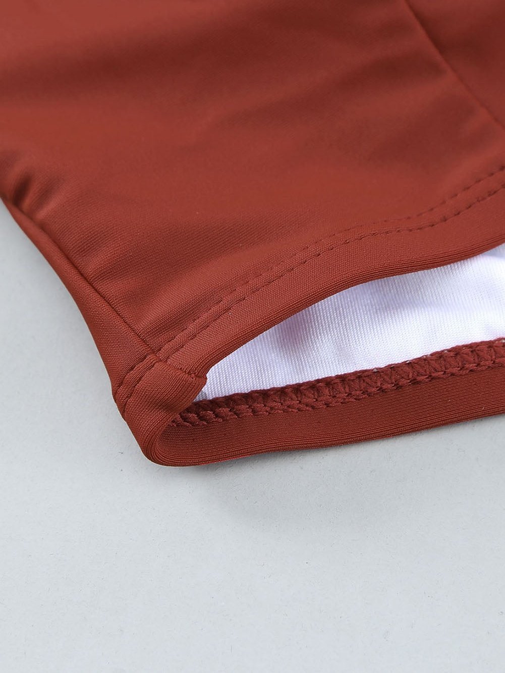 Fiery Red V-Neck High Waist Plus Size Bikini Set