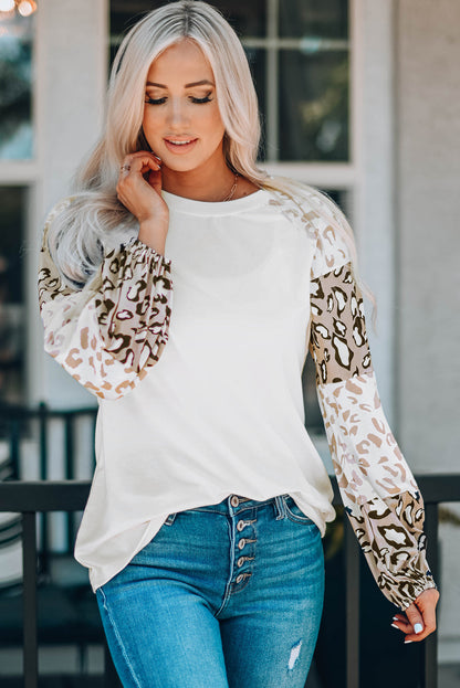 Beige Southern Belle Leopard Bubble Top