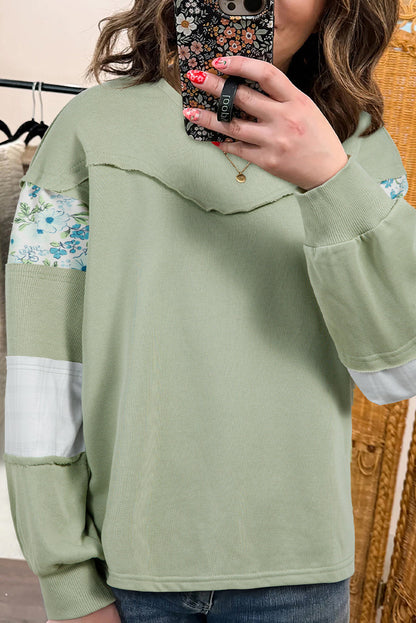 floral color block top