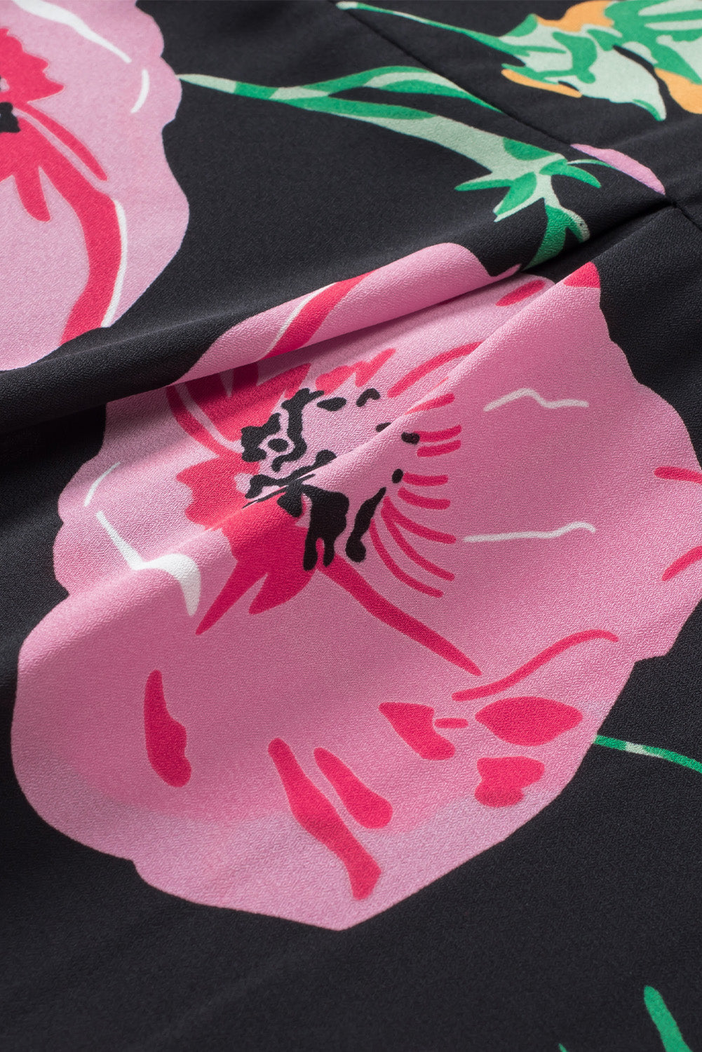 Elegant Floral Print Puff Sleeve Blouse