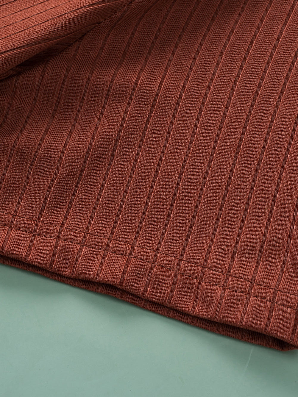 Chestnut Plus Size Ribbed Knit Henley Tee