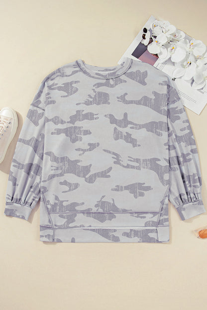 camouflage print sweatshirt