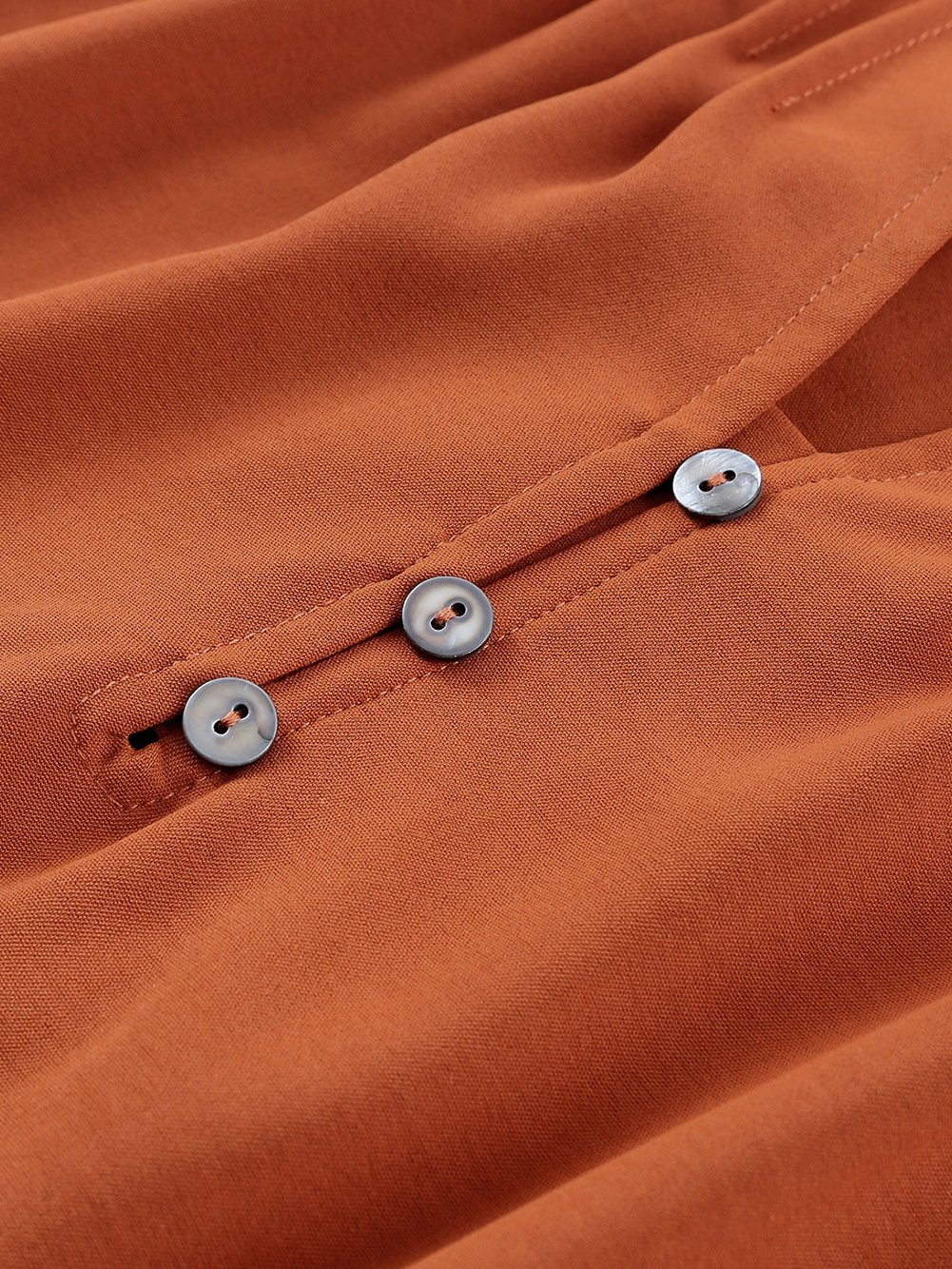 Elegant Brown V-Neck Ruffle Pleated Blouse