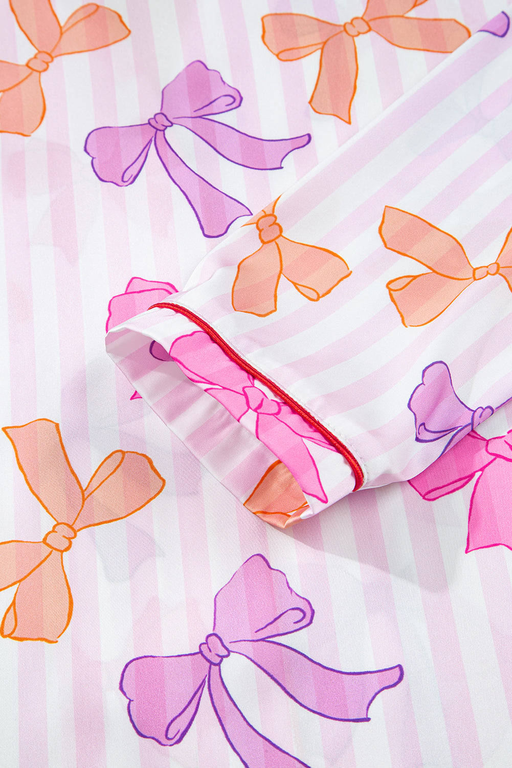 bow print pajama set