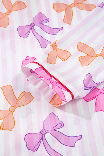 bow print pajama set