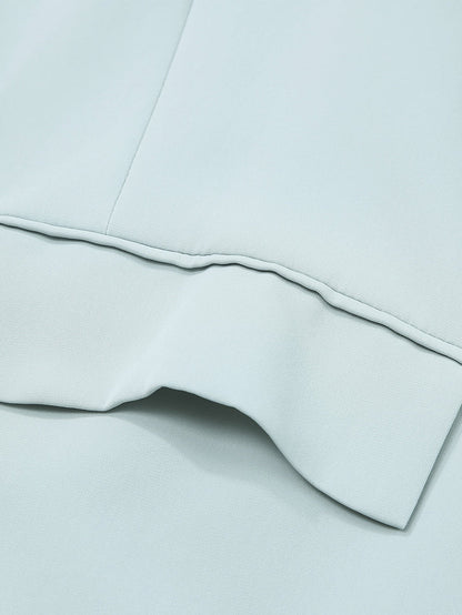 Sky Blue Plus Size Soft Lightweight Pocketed Lapel Blazer