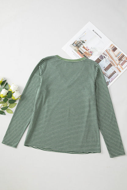 striped long sleeve top