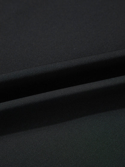 Black Plus Size Tie Cuffs V Neck Shirt Dress