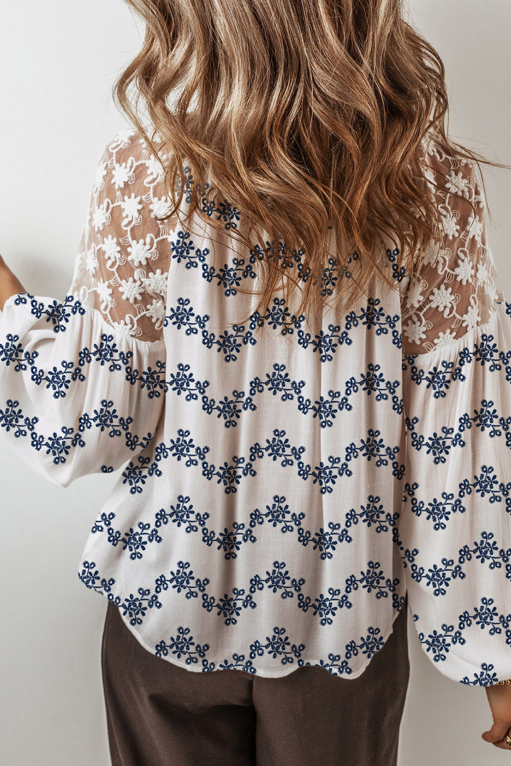 lace patchwork blouse