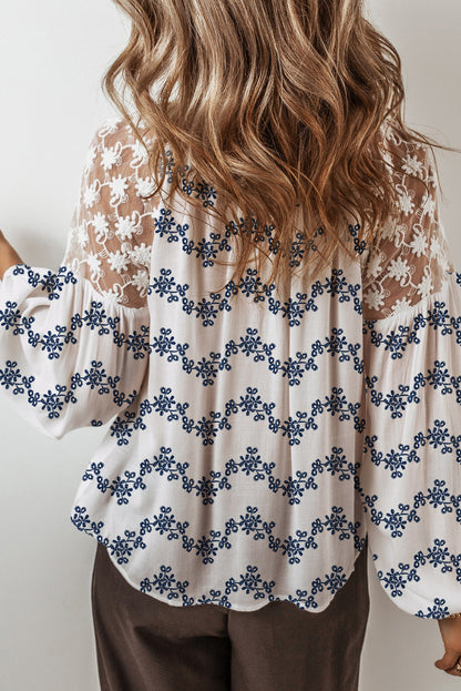 lace patchwork blouse