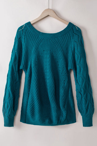 blue knit sweater