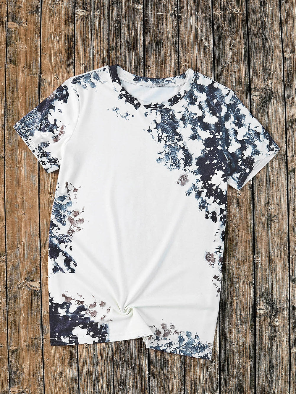 Gray Tie-Dye Bleached Western Shift Tee
