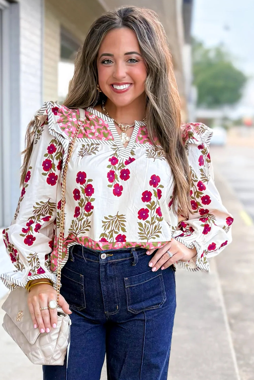 White Midnight Florals Top