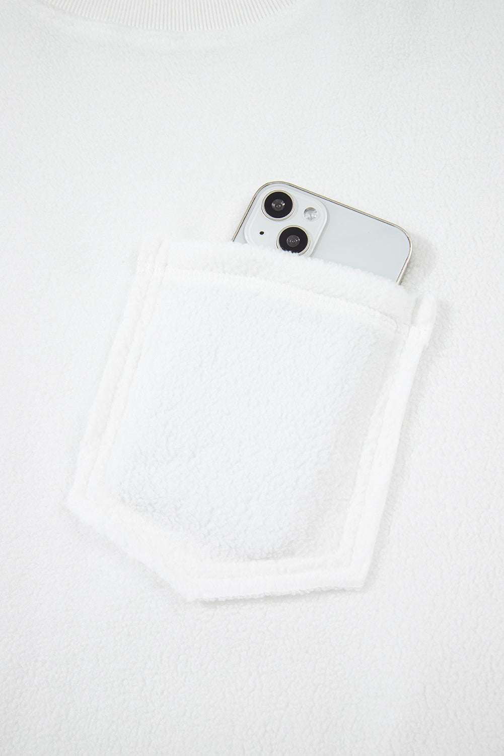 white pullover sweatshirt