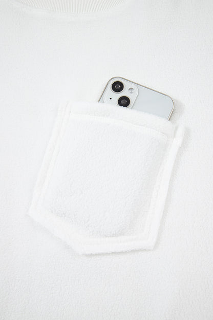 white pullover sweatshirt