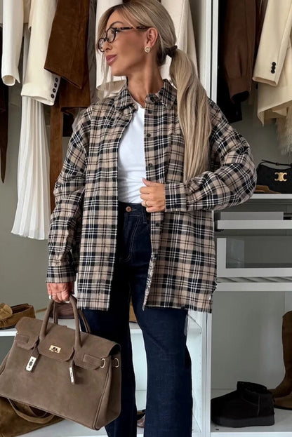 Parchment Plaid Classic Tunic Shacket